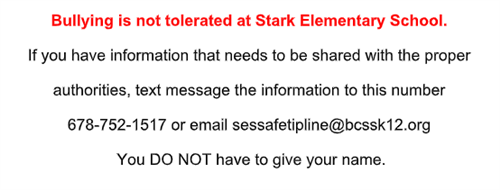 Bullying is not tolerated at SES statement 